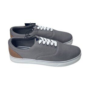 Chaps‎ Mens Chace Low-Top Canvas Sneakers With Brown Heel Lace Up Size  10 NEW